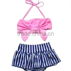 Baby Boutique Clothing Baby Girl Bow Bikini 2 Pieces Swimsuit China Manufacturer thumbnail-1