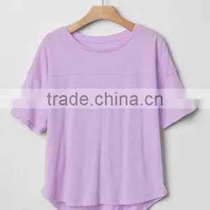 Fashion Custom Rounded Hem Short Sleeve OEM Clothes Cheap Design Kids T-Shirt thumbnail-3