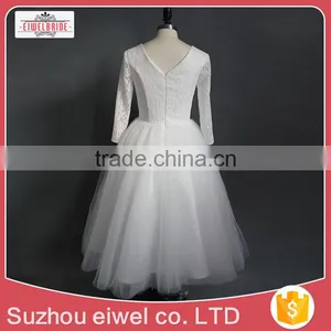 Applique Lace Short Lace Bridal Wedding Dress thumbnail-2