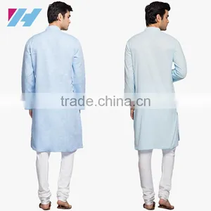Men's Clothing Long Sleeve Knee Length Regular Fit Kurta Designs thumbnail-2