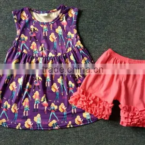 Boutique Girls Outfits Tunic Pearl and Capris Outfit Children's Clothing in China thumbnail-1