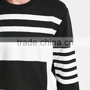 Wholesale Striped Box Print Sweatshirt Custom Design Men's Crew Neck Sweatshirt thumbnail-3