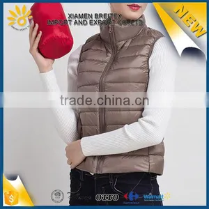 Hot Sale Custom Light Weight Windproof Nylon Women Winter Vest thumbnail-1