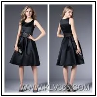 Black Simple Design Women Sleeveless Party Dress thumbnail-1