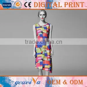 OEM Custom Digital Printing Cotton Linen Maxi Dress thumbnail-1