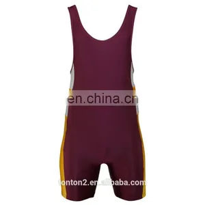 Wholesale Cheap Sublimation Printed Men's Wrestling Singlet thumbnail-5