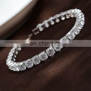 Cubic Zirconia Bracelet Sparkly Silver Bridesmaid Bracelet Wedding Jewelry thumbnail-1