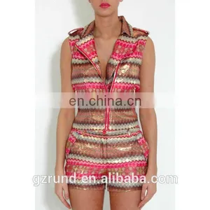 Pink Metallic Patterned Jacket/womens New Jacket/clothing Supplier China/wholesale Lastest Apparel Model-cp356 thumbnail-1