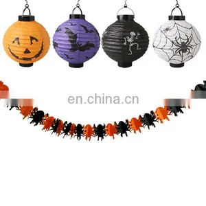 Halloween Party Decoration Paper Lanterns and Paper Spide Banner Kits thumbnail-1