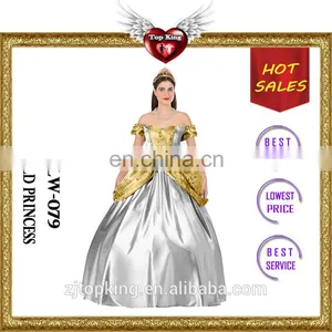 Hot Design Carnival Adult Fancy Princess Dress Halloween Gold Princess Costumes for Lady thumbnail-1