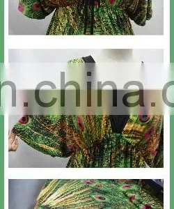 6029# Latest Fashion 2017 Peacock Fat Ladies Floral Printed Summer Casual Maxi Bohemian Maternity Dress Plus Size Women Clothing thumbnail-5