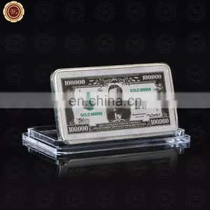 WR Home Accessory 100 Thousand Silver Bar American 100000 Bill Note Style Art Ornament for Gifts thumbnail-3