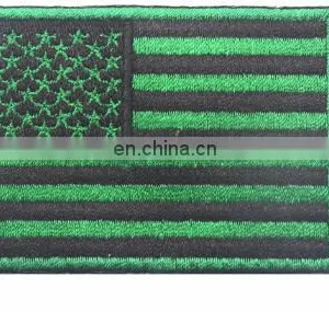 USA National Flag Embroidery Badge /Wholesale Country Merrow Stitch Hig Embroidery Patch Velcr on Backing for Clothes, Hat Bag, thumbnail-3