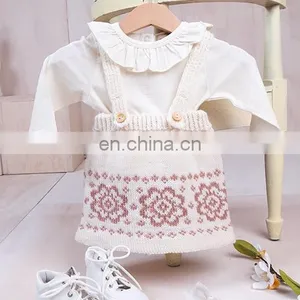 Knitted 100% Cotton Kid Girl Knitted 2pcs Set On SALE 2020 Knitted Top and Pant thumbnail-3