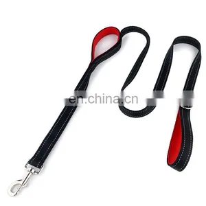 Heavy Duty Dog Leash Traffic Padded Double Handles Lead for Control Safety Training - Leashes for or Large Dogs or Medium Dogs thumbnail-1