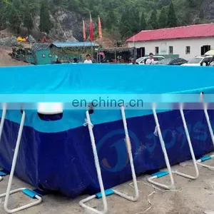 Large Above Ground Steel Metal Frame Swimming Pool Inflatable Water Slide Park Pool 10m 20m 50m thumbnail-4