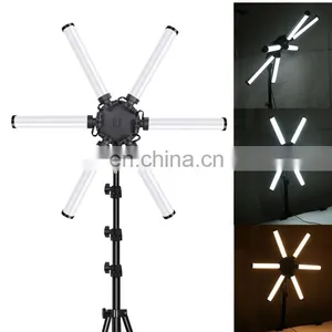 26 Inch LED Live Light Portable Battery External Shooting Anchor Light Six Arm Six Tube Photography Beauty Live Light thumbnail-6