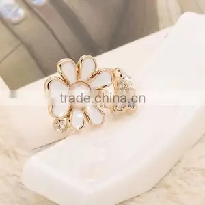 Hot Trend Jewelry 2015 Pave Crystal Latest Fashion Gold Two Finger Rings Jewelry thumbnail-3