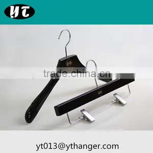 Top Quality Custom Black Wooden Clothes Hanger With Trouser Hanger for Men Suit thumbnail-1