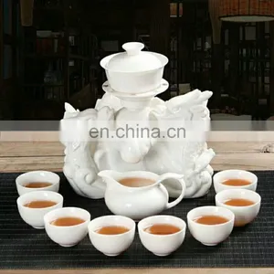 Chinese White Traditional Kung fu Ceramic Porcelain Tea Set thumbnail-1