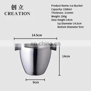 Factory Direct Oem Stainless Steel 1.6l 5litre Bar Accessories King Beer Bottle Service Ice Wine Bucket Cooler thumbnail-3