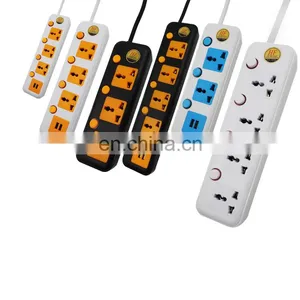 Hot Sell 13A Power Socket 3M Cords Universal Extension Socket Coloful thumbnail-3