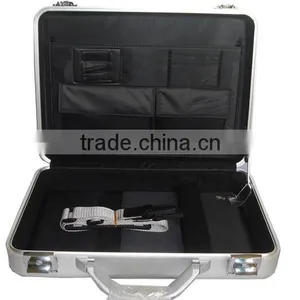Molded Silver Aluminum Laptop Case With Interior Compartment, Silver Multiple Laptop Carrying Case,locking Aluminum Carry Case thumbnail-3