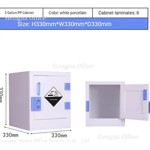Acid Storage Cabinet | Polypropylene Lab Cabinet HN-PP800 - Leak-proof Tray & Double Lock Security for Chemical Safety thumbnail-2