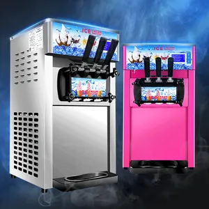 Hot Sale High Quality Wholesale Commercial Stand & Table Top Ice Cream Machine 3 Flavor Soft Serve Ice Cream Maker Machine thumbnail-3
