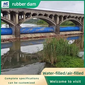 Small River Channel Water Retaining Dam, Ecological Weir Dam, Landscape Water Filling Steel Wire Frameless Integrated Slope Rubber Dam thumbnail-5