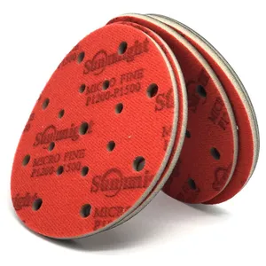 Customizable 6-Inch Self-Adhesive Flocking Polishing Disc Buffer 3mm Thickness 17 Holes Protective Pad OEM Made Sponges thumbnail-1