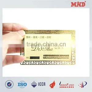 MDC1454 High Fashion Metal Member Card for Club Sliver Card Golden Card thumbnail-1