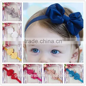 Wholesale Mixed Color Newborn Baby Hair Accessory Chiffon Bows Children Kids Headwear thumbnail-1