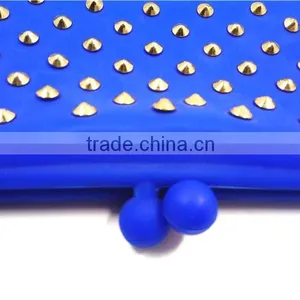 Metal Decor Navy Blue Wallet Photos Durable Retro Coin Purse Silicone Long Purse thumbnail-5
