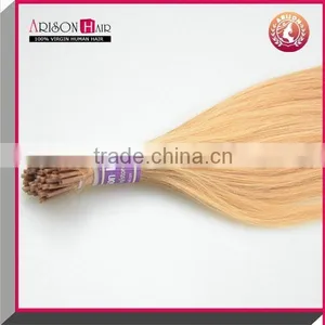 Arisonhair Wholesale Product Keratin Tipped i Tip Hair Extension Brazilian Virgin Human Blonde Pre-bonded Hair Extension thumbnail-1