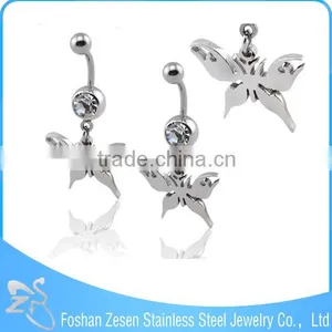 Professional OEM Factory Surgical Steel Crystal Hanging Letter Belly Button Ring thumbnail-5