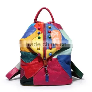 2015 Autumn Top Grain Genuine Leather Backpack Fashion Cattlehide Women Backpack thumbnail-1