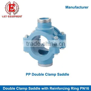 PP Compression Pipe Fittings Double Clamp Saddle thumbnail-1