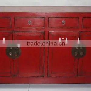 Chinese Antique Red Wedding Cabinet thumbnail-1