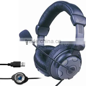 Steroe Usb Headphone With Microphone and Volume Control thumbnail-1