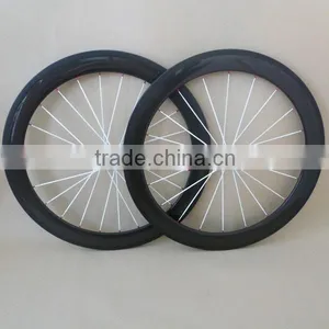 50mm Carbon Tubular Clincher Wheels 650C 23mm Wide Bicycle Wheelset thumbnail-1
