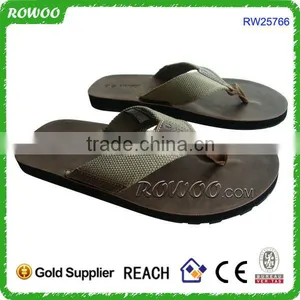 Brown Leather PU Upper Men Sandal Shoes Slipper PU thumbnail-3