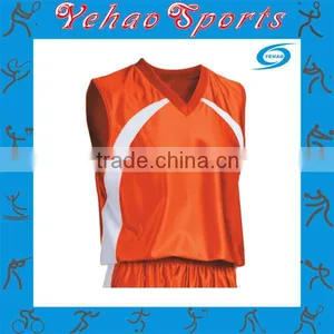Orange Reversible Basketball Jersey With Team Name and Player's Number thumbnail-4