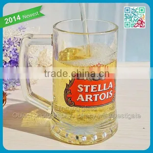 Wholesale Promotional Crystal Glass Mug Tumbler With Decal Printing Glass Handle Mug Stein Decorative Beer Mug Cup Glass thumbnail-1