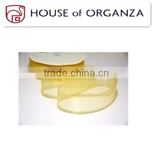 2014 New Design and Bronzing Yellow Chrismas Ribbon for Chrismas thumbnail-1