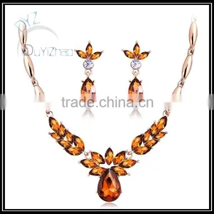 Wholesale Gold Plated Colored Gemstone Jewelry Set in China thumbnail-2