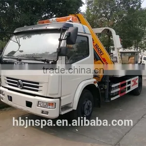 New Product Flatbed Wrecker Truck With Crane 4 Ton thumbnail-1