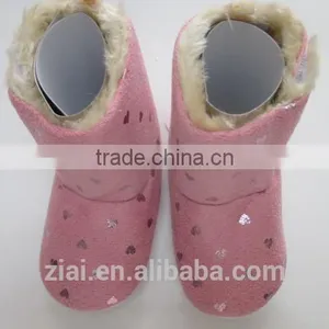 Lovely Baby Girl Boots Cute Print Snow Footwear Suede Leather Baby Fur Winter Shoes thumbnail-2