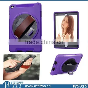 Touchable Screen TPU PC Rotating Stand 3 in 1 Hybrid Rugged Armor Case for IPad 2 3 4 With Hand Strap thumbnail-6