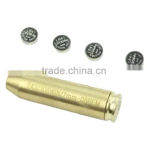 Funpowerland 243 308WIN 7mm-08REM Caliber Cartridge Style Red Laser Bore Sight Brass thumbnail-2